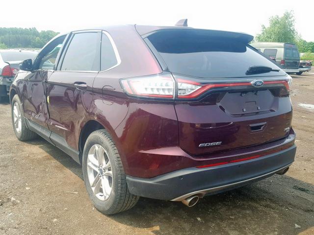 2FMPK4J83HBB41543 - 2017 FORD EDGE SEL PURPLE photo 3