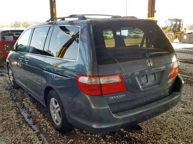 5FNRL38746B445336 - 2006 HONDA ODYSSEY EX BLUE photo 3