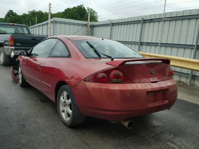 1ZWFT61L4Y5636182 - 2000 MERCURY COUGAR V6 RED photo 3