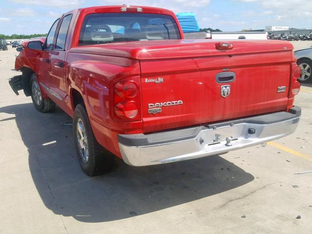 1D7HE58N56S644730 - 2006 DODGE DAKOTA QUA RED photo 3