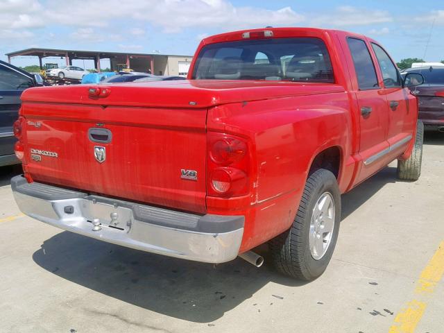 1D7HE58N56S644730 - 2006 DODGE DAKOTA QUA RED photo 4