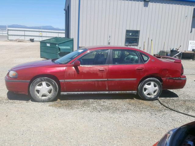 2G1WF52E259213424 - 2005 CHEVROLET IMPALA MAROON photo 9