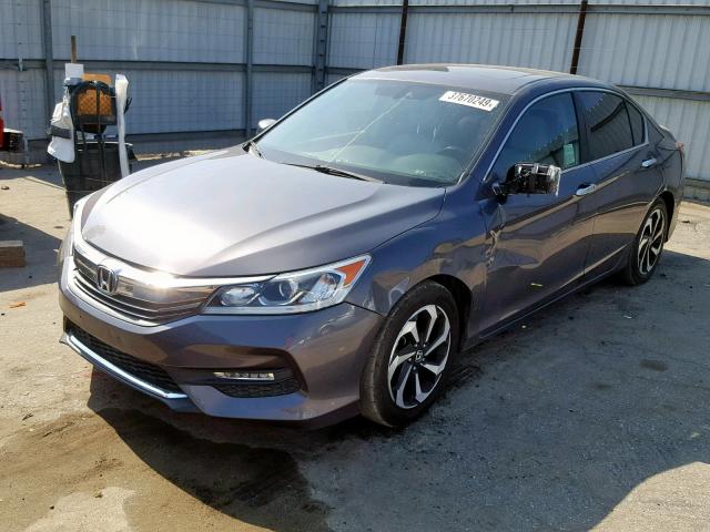 1HGCR2F82HA028675 - 2017 HONDA ACCORD EXL GRAY photo 2