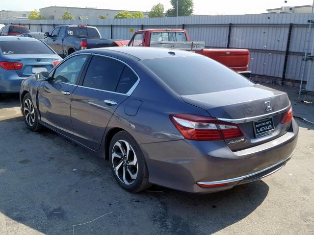 1HGCR2F82HA028675 - 2017 HONDA ACCORD EXL GRAY photo 3