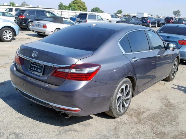 1HGCR2F82HA028675 - 2017 HONDA ACCORD EXL GRAY photo 4