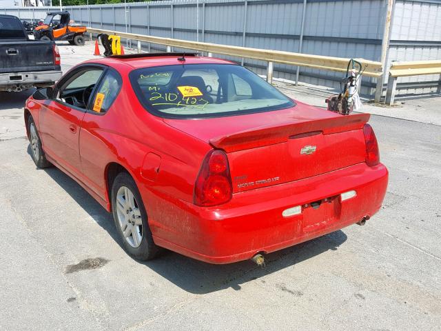 2G1WN151369307821 - 2006 CHEVROLET MONTE CARL RED photo 3