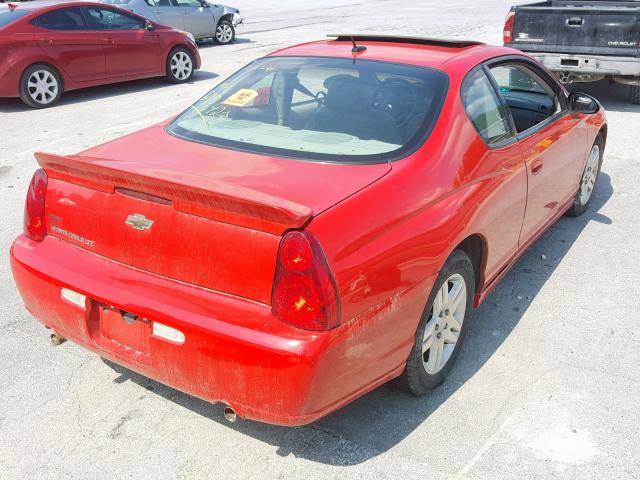 2G1WN151369307821 - 2006 CHEVROLET MONTE CARL RED photo 4