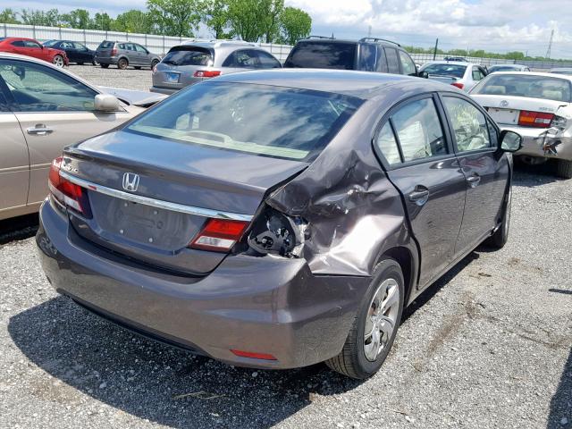 19XFB2F54DE037939 - 2013 HONDA CIVIC LX GRAY photo 4