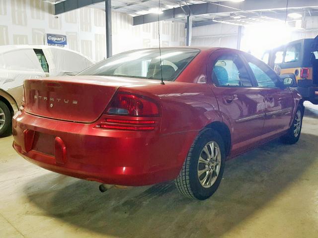 1B3EJ46X01N707667 - 2001 DODGE STRATUS SE RED photo 4