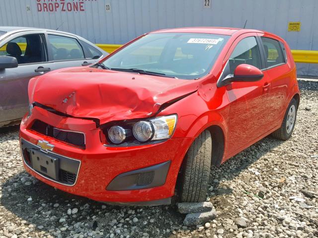 1G1JA6SH5G4185486 - 2016 CHEVROLET SONIC LS RED photo 2