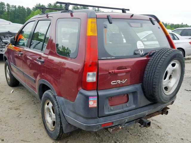 SHSRD78484U236343 - 2004 HONDA CR-V LX BURGUNDY photo 3