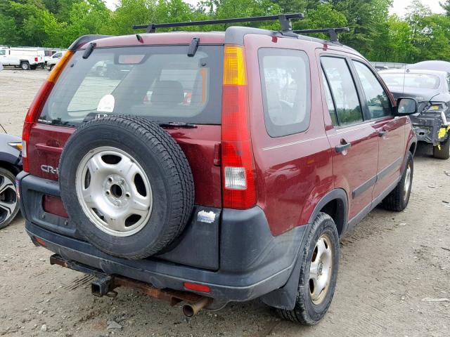 SHSRD78484U236343 - 2004 HONDA CR-V LX BURGUNDY photo 4