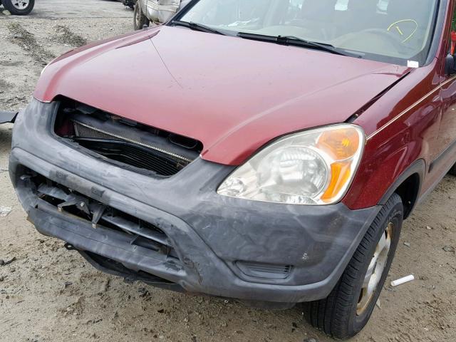 SHSRD78484U236343 - 2004 HONDA CR-V LX BURGUNDY photo 9