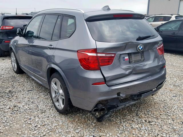 5UXWX7C58DL981154 - 2013 BMW X3 XDRIVE3 GRAY photo 3