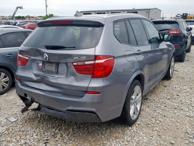 5UXWX7C58DL981154 - 2013 BMW X3 XDRIVE3 GRAY photo 4