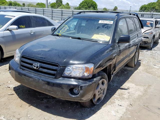 JTEDP21A150088947 - 2005 TOYOTA HIGHLANDER BLACK photo 2