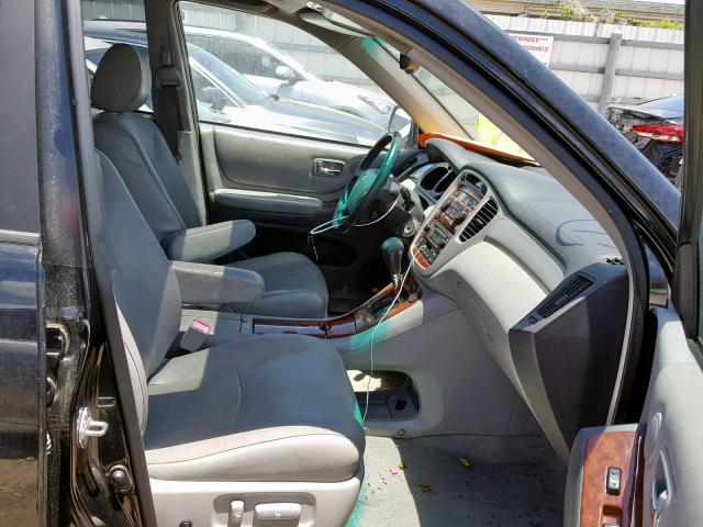 JTEDP21A150088947 - 2005 TOYOTA HIGHLANDER BLACK photo 5