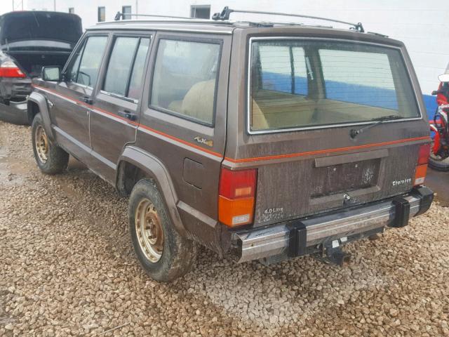 1JCMT7821HT069683 - 1987 JEEP CHEROKEE P BROWN photo 3