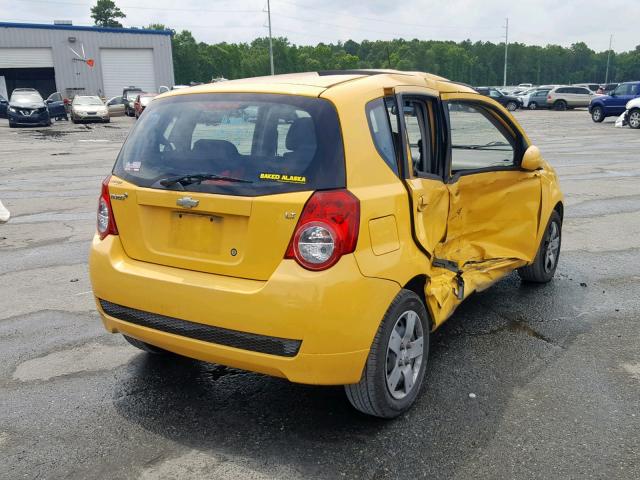 KL1TD6DE5BB147276 - 2011 CHEVROLET AVEO LS YELLOW photo 4