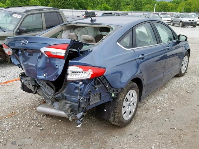 3FA6P0G70KR172417 - 2019 FORD FUSION S BLUE photo 4