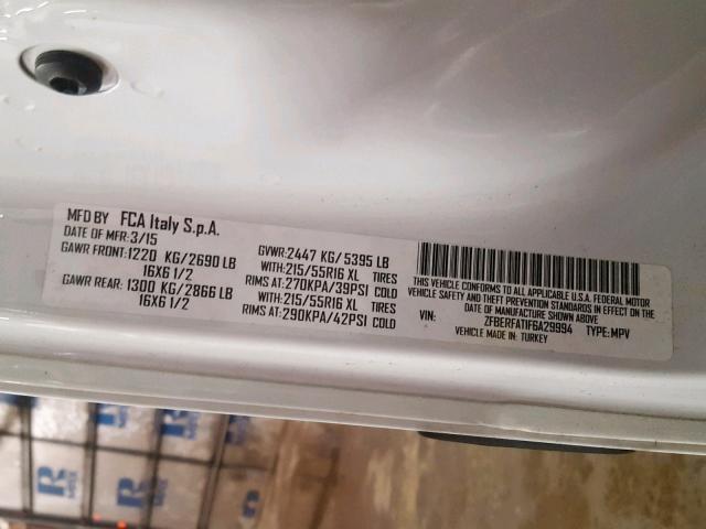 ZFBERFAT1F6A29994 - 2015 RAM PROMASTER 白色 照片 10