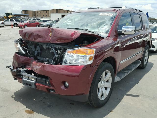 5N1BA0ND0CN605267 - 2012 NISSAN ARMADA SV MAROON photo 2