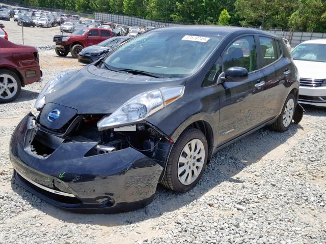 1N4AZ0CP4FC333642 - 2015 NISSAN LEAF S BLACK photo 2