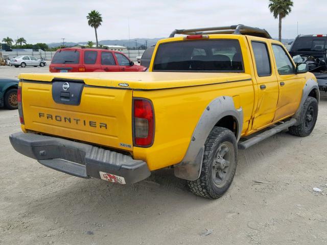 1N6ED29X12C357689 - 2002 NISSAN FRONTIER C YELLOW photo 4