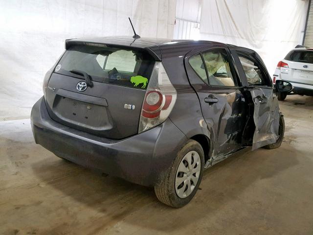 JTDKDTB32E1077802 - 2014 TOYOTA PRIUS C GRAY photo 4