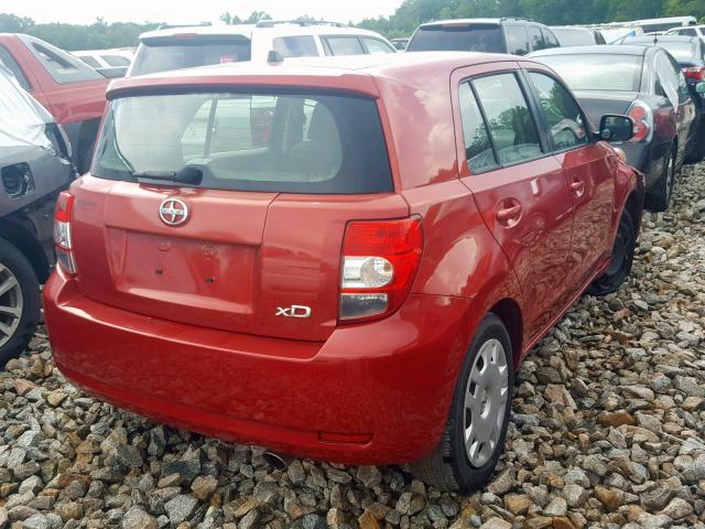 JTKKU4B49A1002595 - 2010 TOYOTA SCION XD RED photo 4