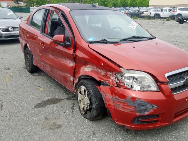 KL1TD56E19B393128 - 2009 CHEVROLET AVEO LS RED photo 9