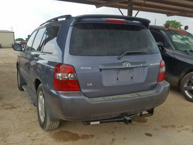 JTEDP21A450063587 - 2005 TOYOTA HIGHLANDER BLUE photo 3