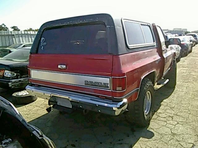 1GNEV18K4MF148245 - 1991 CHEVROLET BLAZER V10 RED photo 4