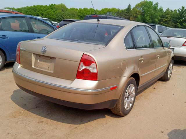 WVWPD63B41P140998 - 2001 VOLKSWAGEN PASSAT GLS TAN photo 4