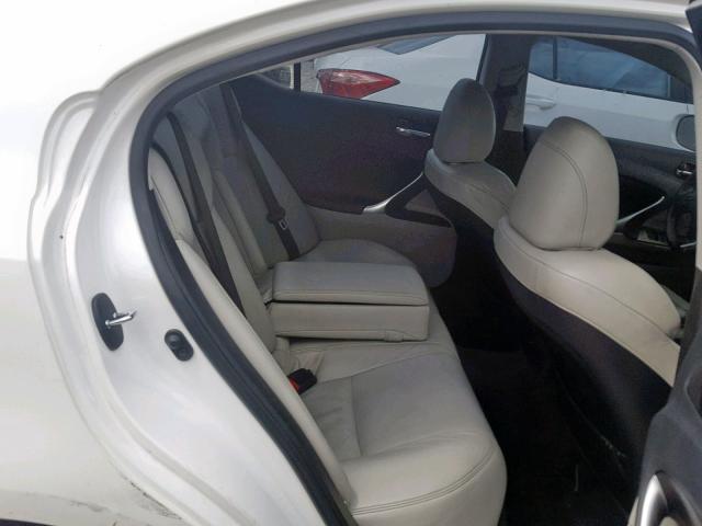 JTHBK262195106527 - 2009 LEXUS IS 250 WHITE photo 6