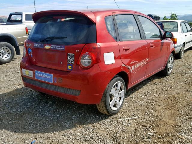 KL1TG6DE3BB128054 - 2011 CHEVROLET AVEO LT RED photo 4