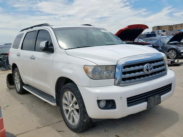 5TDZY68A38S006545 - 2008 TOYOTA SEQUOIA LI WHITE photo 1