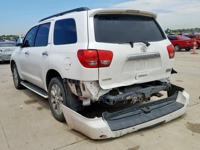 5TDZY68A38S006545 - 2008 TOYOTA SEQUOIA LI WHITE photo 3