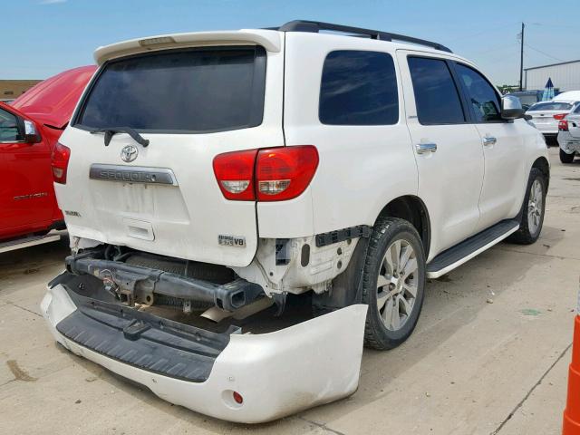 5TDZY68A38S006545 - 2008 TOYOTA SEQUOIA LI WHITE photo 4