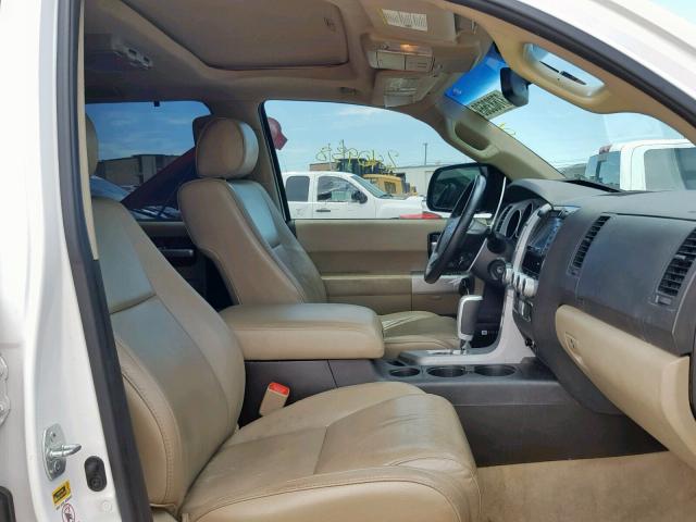 5TDZY68A38S006545 - 2008 TOYOTA SEQUOIA LI WHITE photo 5