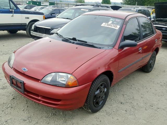 2C1MR5222W6702353 - 1998 CHEVROLET METRO LSI MAROON photo 2