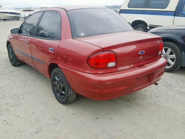 2C1MR5222W6702353 - 1998 CHEVROLET METRO LSI MAROON photo 3