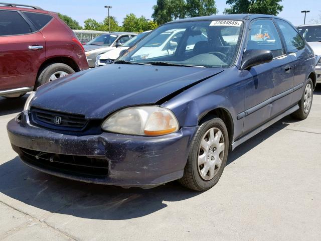 2HGEJ6343WH122412 - 1998 HONDA CIVIC DX BLUE photo 2