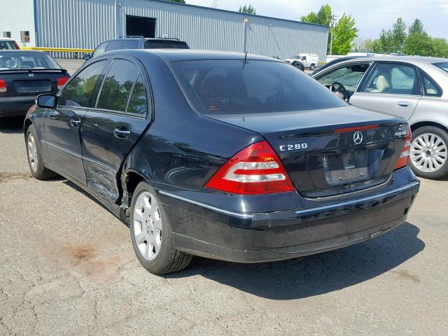 WDBRF92H56F757476 - 2006 MERCEDES-BENZ C 280 4MAT BLACK photo 3