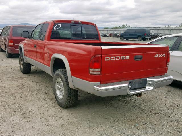 1B7GG22Y9WS511731 - 1998 DODGE DAKOTA RED photo 3