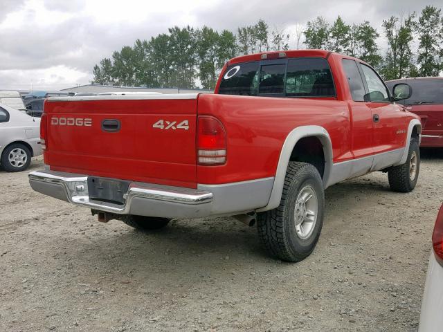 1B7GG22Y9WS511731 - 1998 DODGE DAKOTA RED photo 4