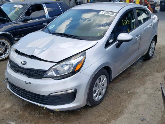 KNADM4A31G6649168 - 2016 KIA RIO LX SILVER photo 2