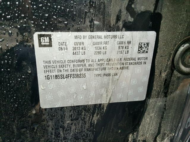 1G11B5SL4FF336235 - 2015 CHEVROLET MALIBU LS 黑色 照片 10