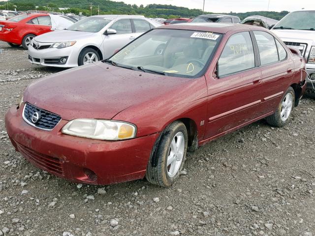 3N1AB51AX3L731418 - 2003 NISSAN SENTRA SE- BURGUNDY photo 2