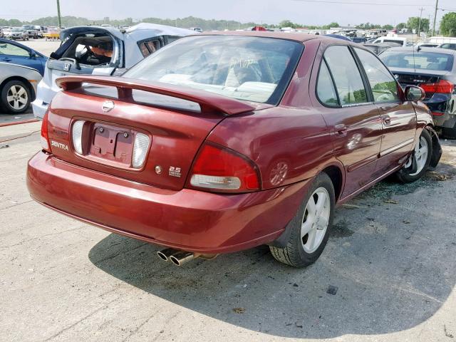 3N1AB51AX3L731418 - 2003 NISSAN SENTRA SE- BURGUNDY photo 4